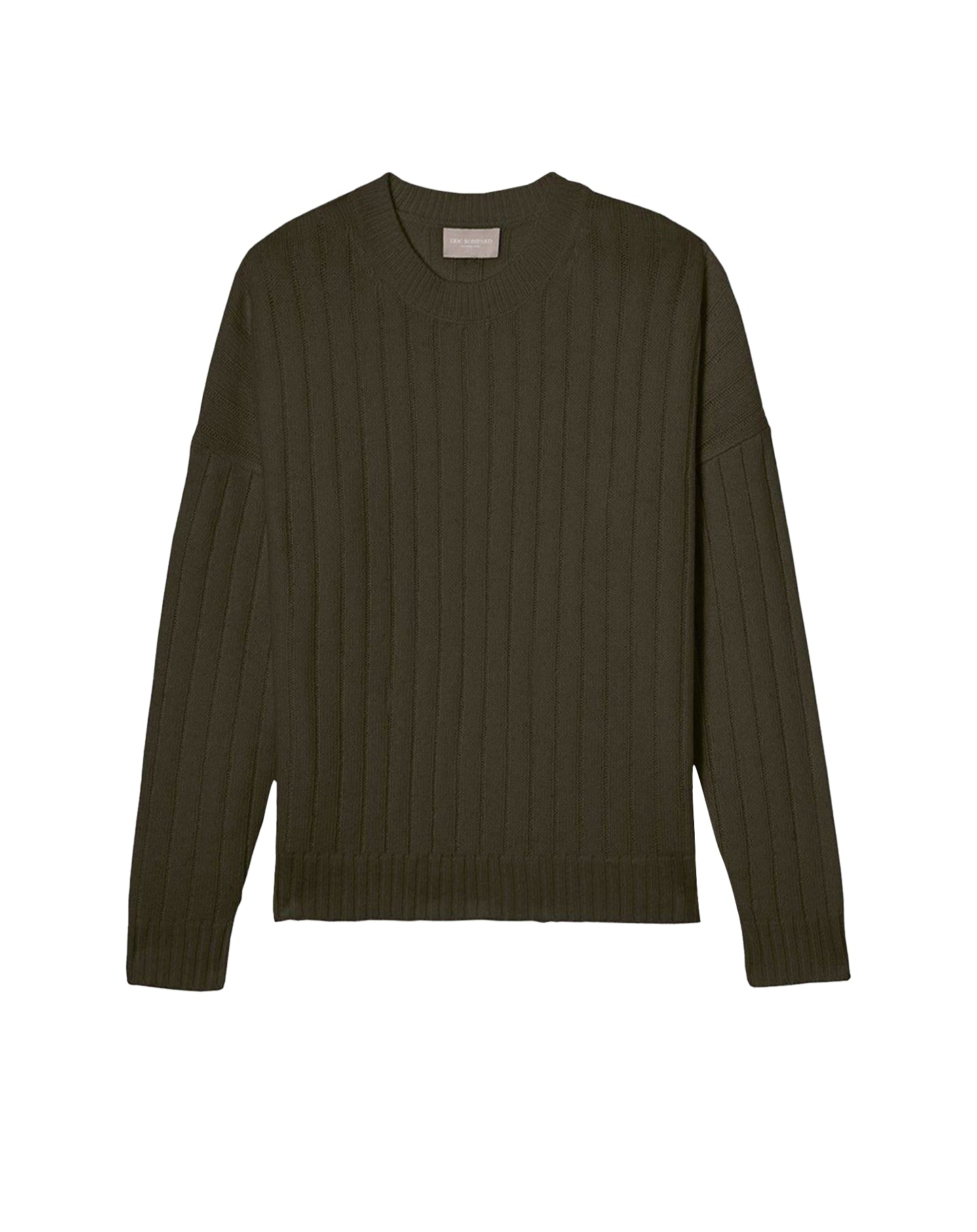 Flat ribbed jumper in alpaca and cashmere - Kale