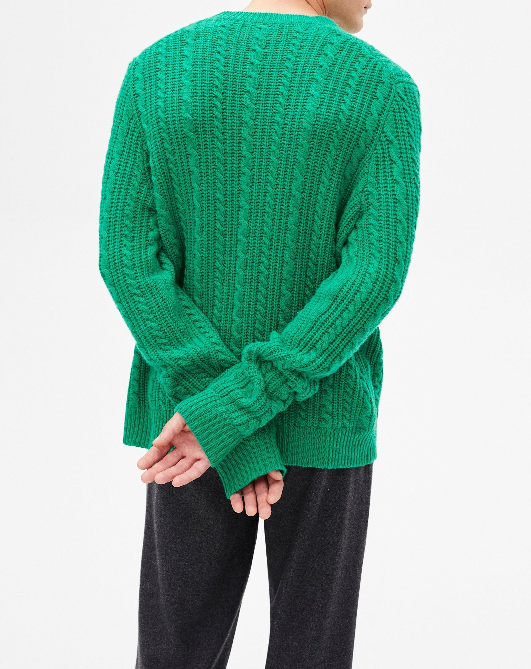 Wool and cashmere cable-knit crew neck jumper - Peppermint