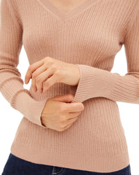 Vanished rib jumper with metallic threads in cashmere - Make Up