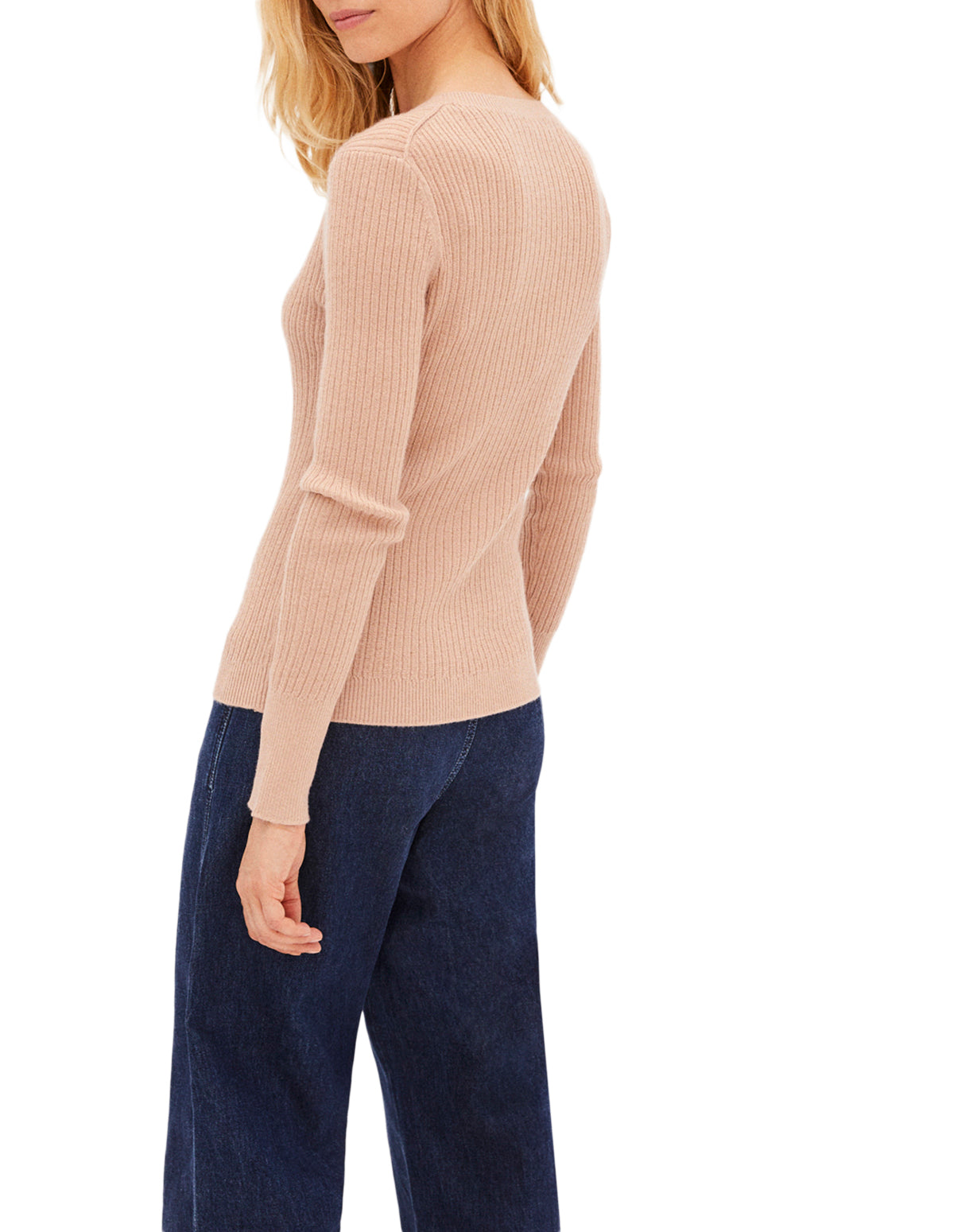 Vanished rib jumper with metallic threads in cashmere - Make Up