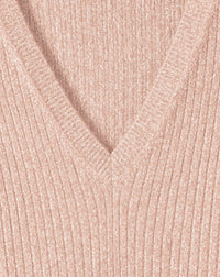 Vanished rib jumper with metallic threads in cashmere - Make Up