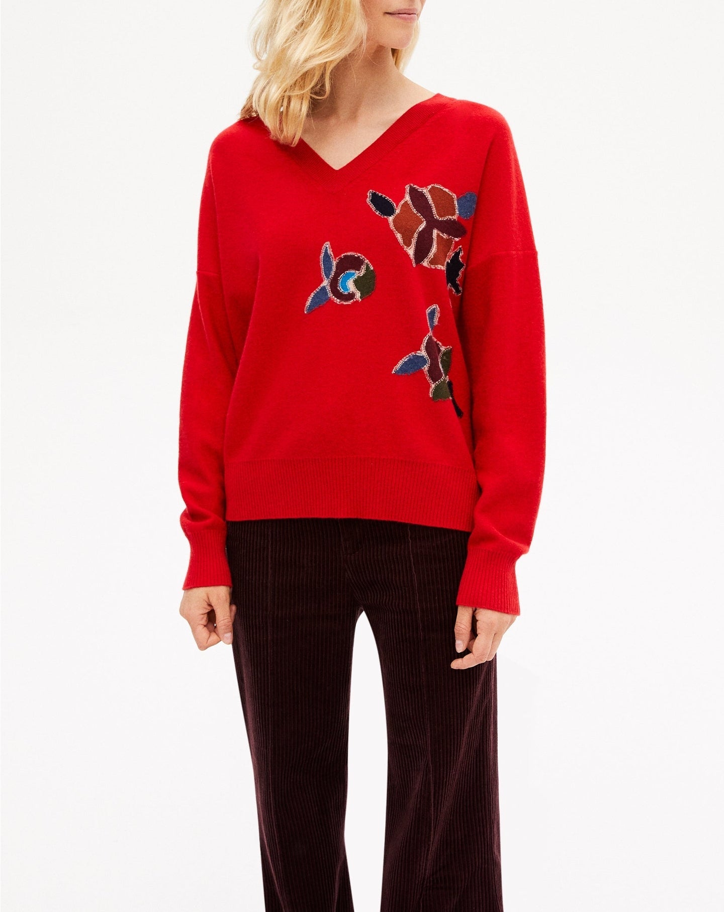 Persian cashmere intarsia jumper - Ruby
