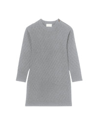 Cashmere diagonal ribbed zip dress - Flannel