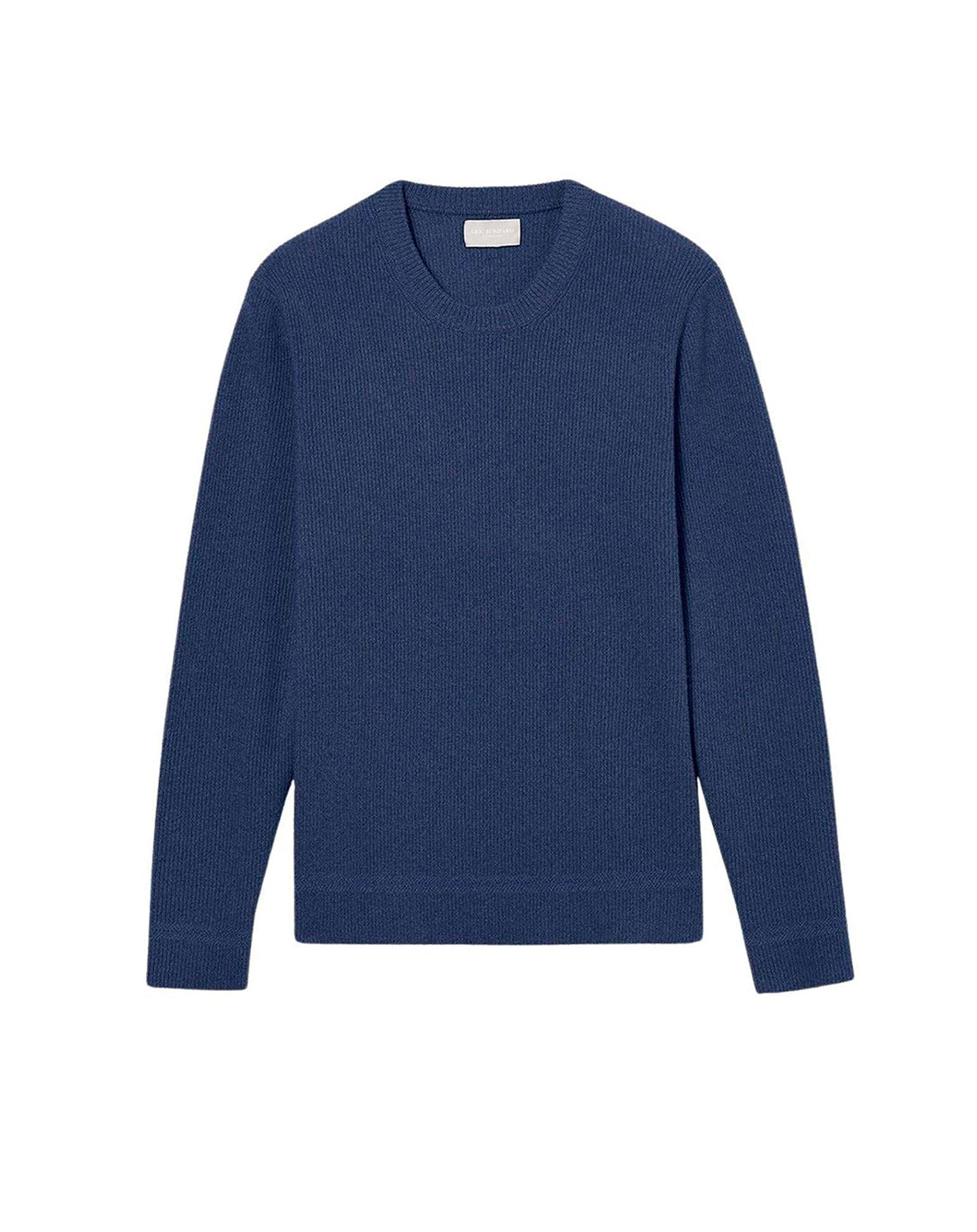 Cashmere ribbed crew neck jumper - Indigo