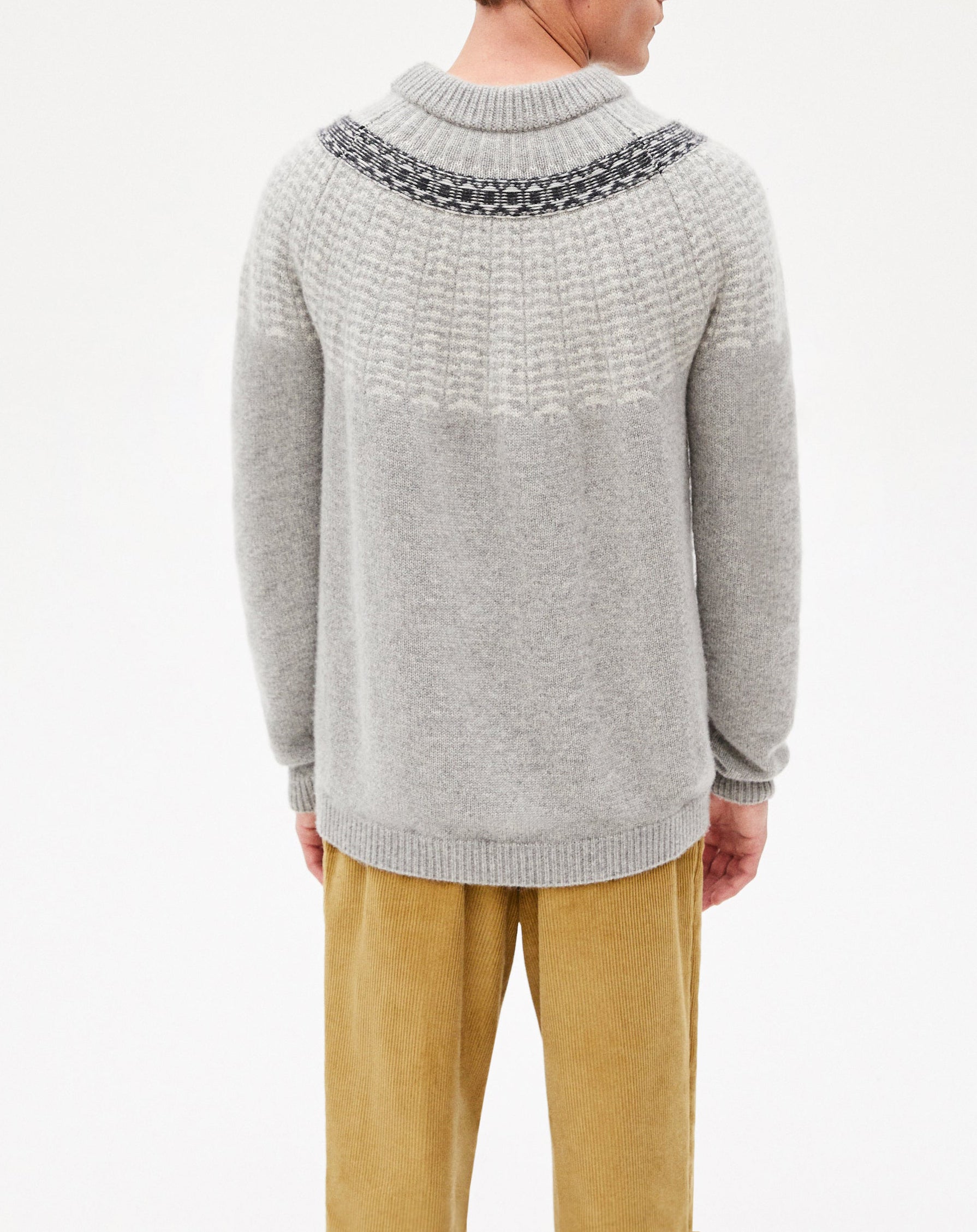 Fair-isle wool and cashmere crew neck jumper - Flannel