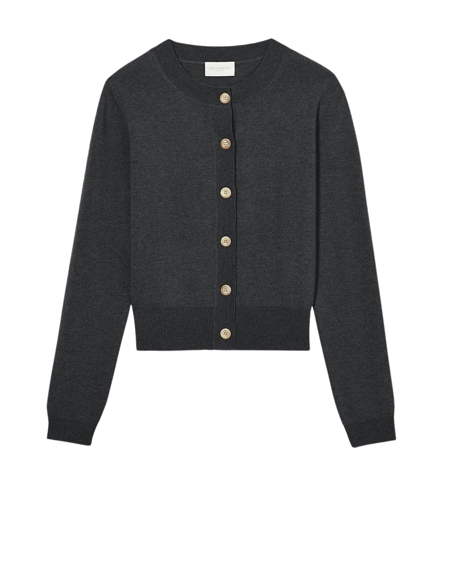 Cashmere crop cardigan - Anthracite