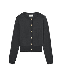 Cashmere crop cardigan - Anthracite