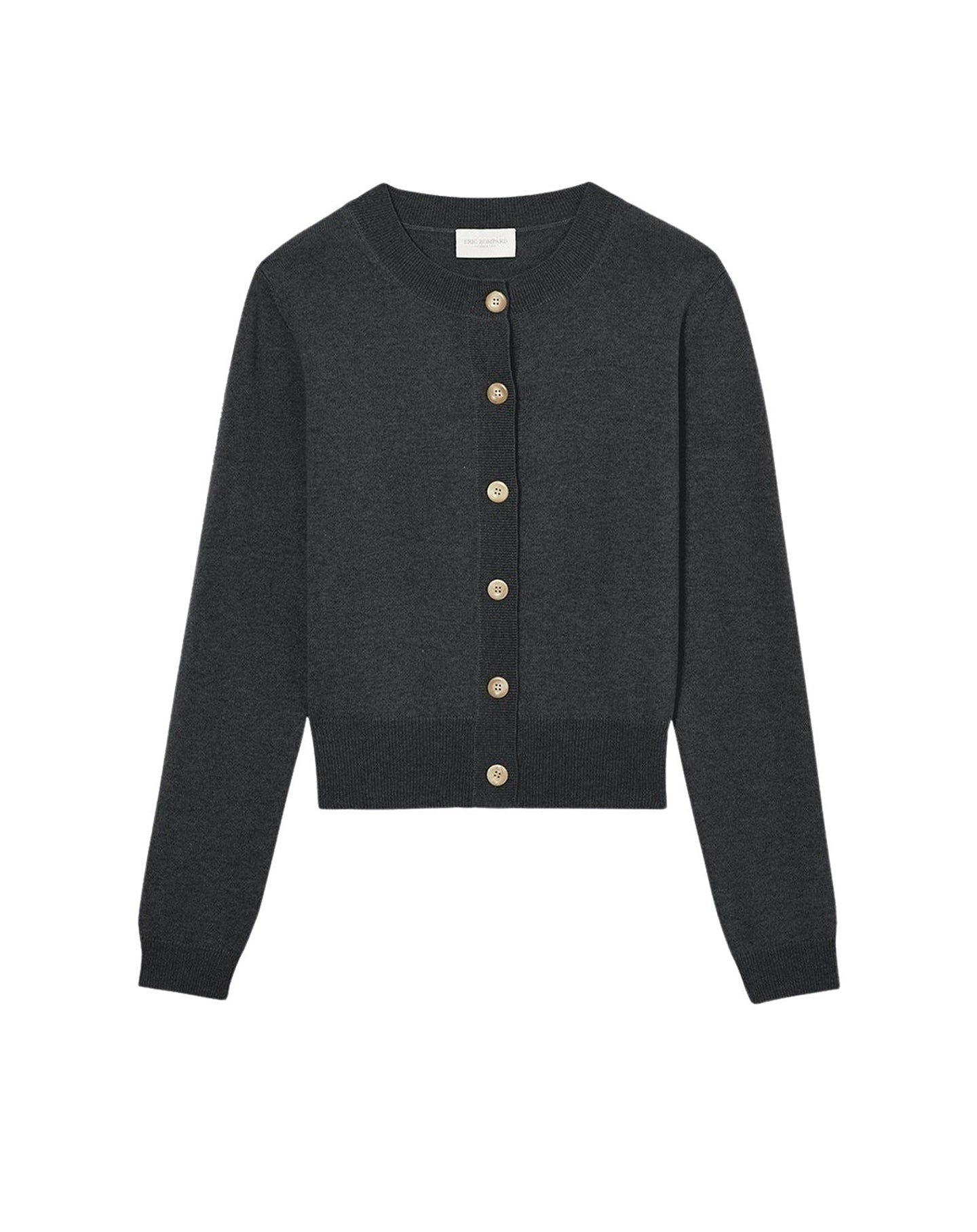 Cashmere crop cardigan - Anthracite