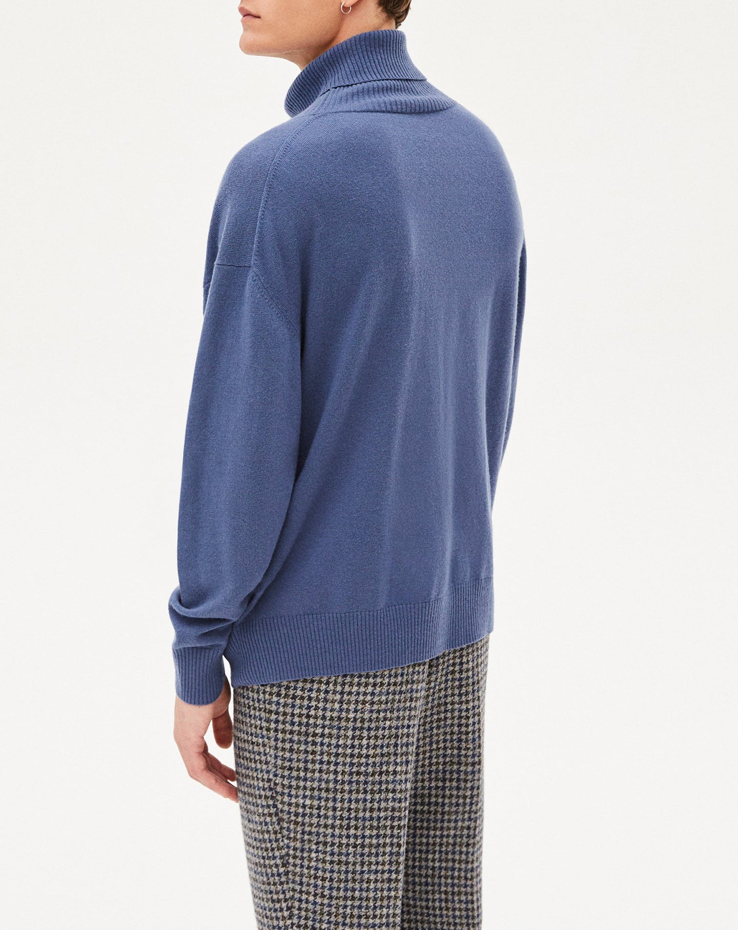 Pull col roulé en laine et cachemire - Indigo