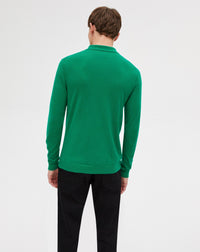 Ultra-fine button-down polo shirt in cashmere - Peppermint