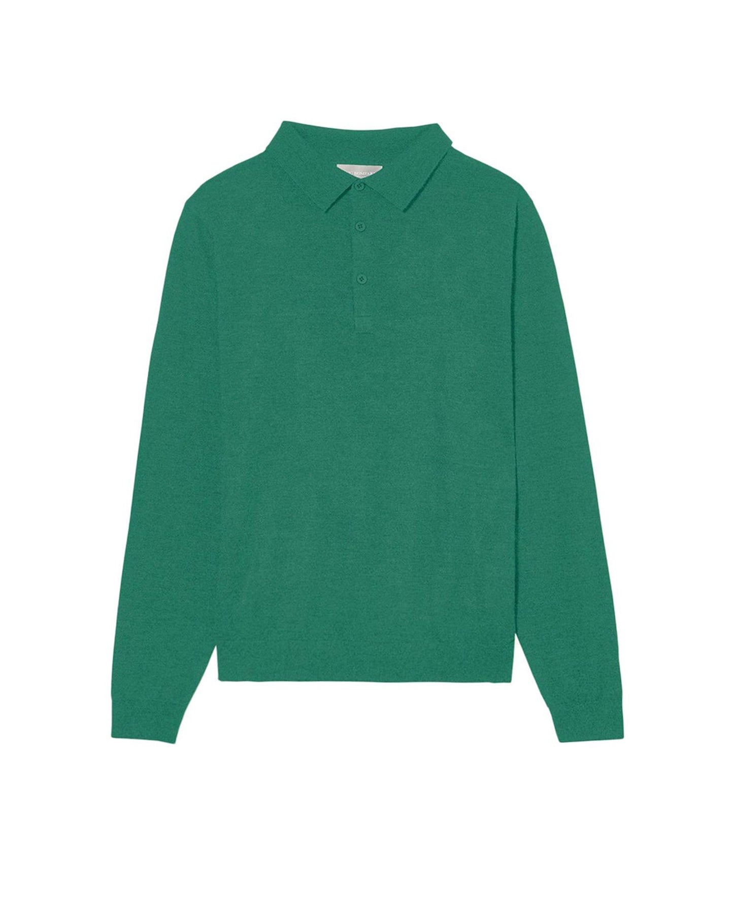 Ultra-fine button-down polo shirt in cashmere - Peppermint