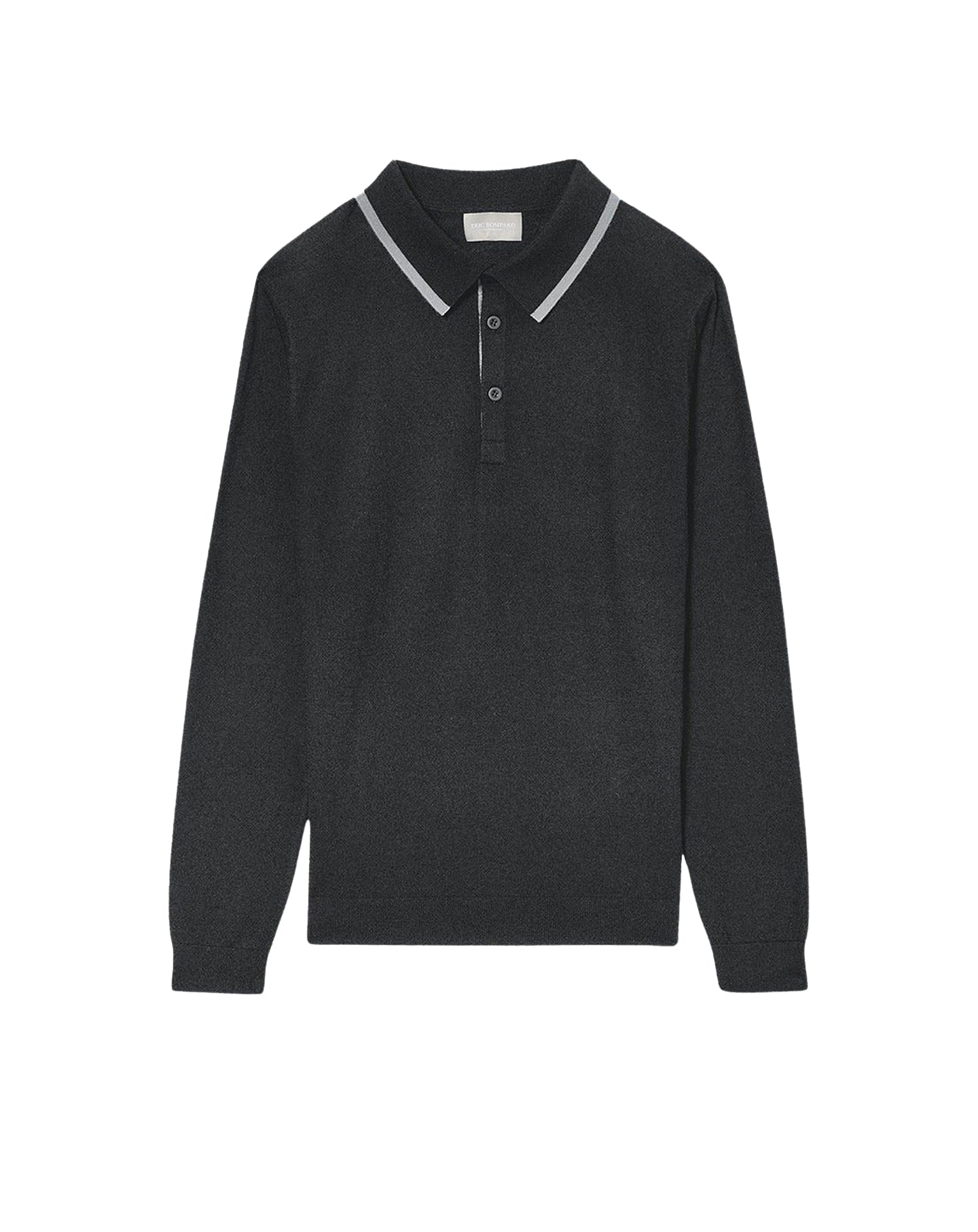Ultra-fine 3-button cashmere polo shirt - Anthracite & Flannel