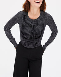 RECO110Ras de cou plastron volanté pailleté - Noir