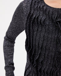 RECO110Ras de cou plastron volanté pailleté - Noir