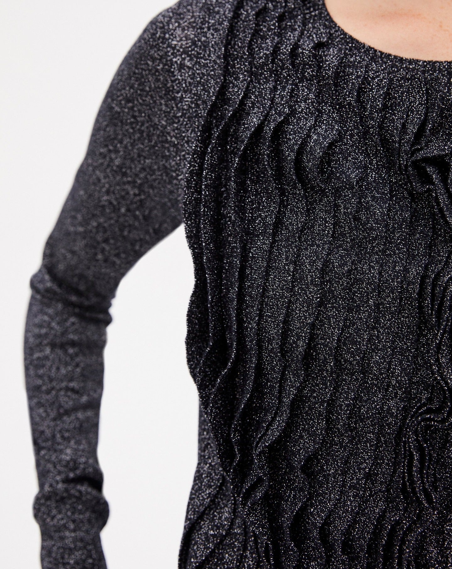 RECO110Ras de cou plastron volanté pailleté - Noir