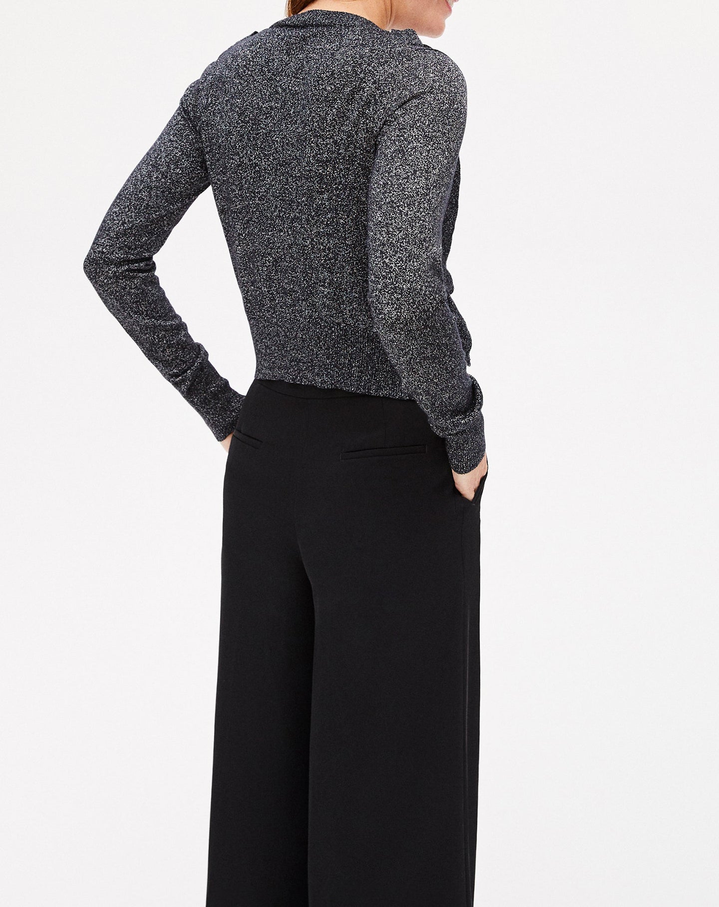 RECO110Ras de cou plastron volanté pailleté - Noir