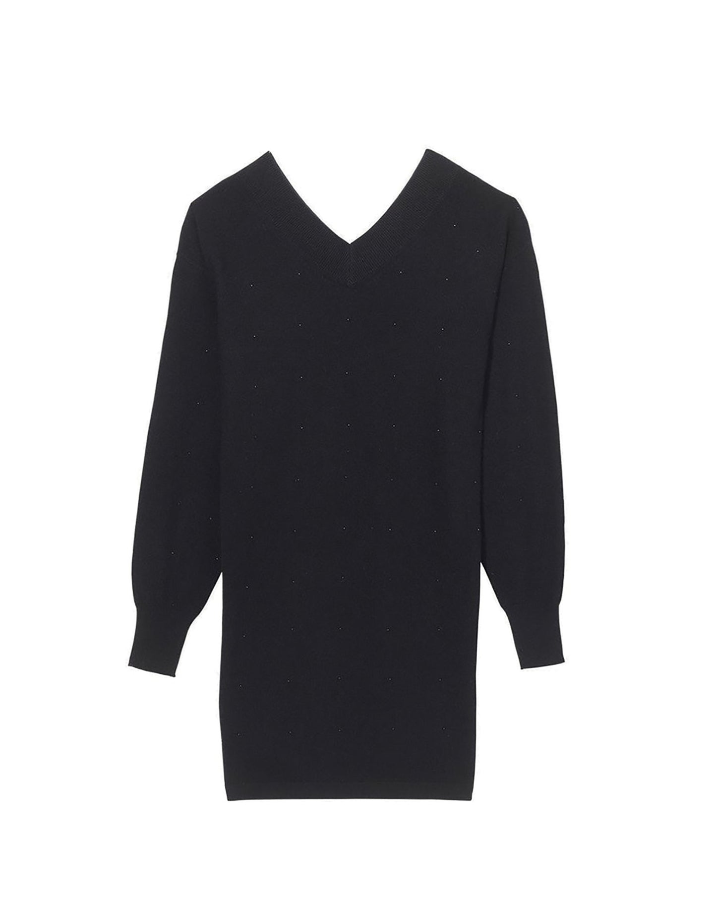 Robe col V en cachemire - Noir