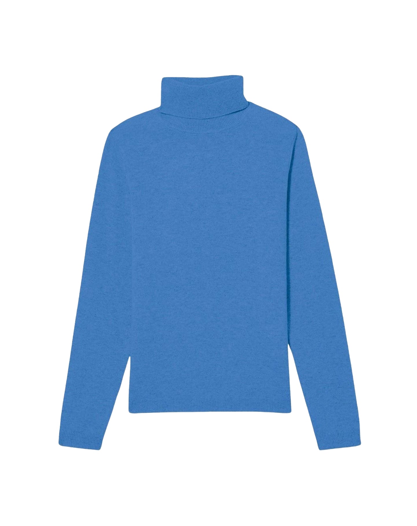 Pull col roulé cintré en cachemire - Azur
