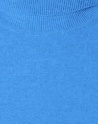Pull col roulé cintré en cachemire - Azur