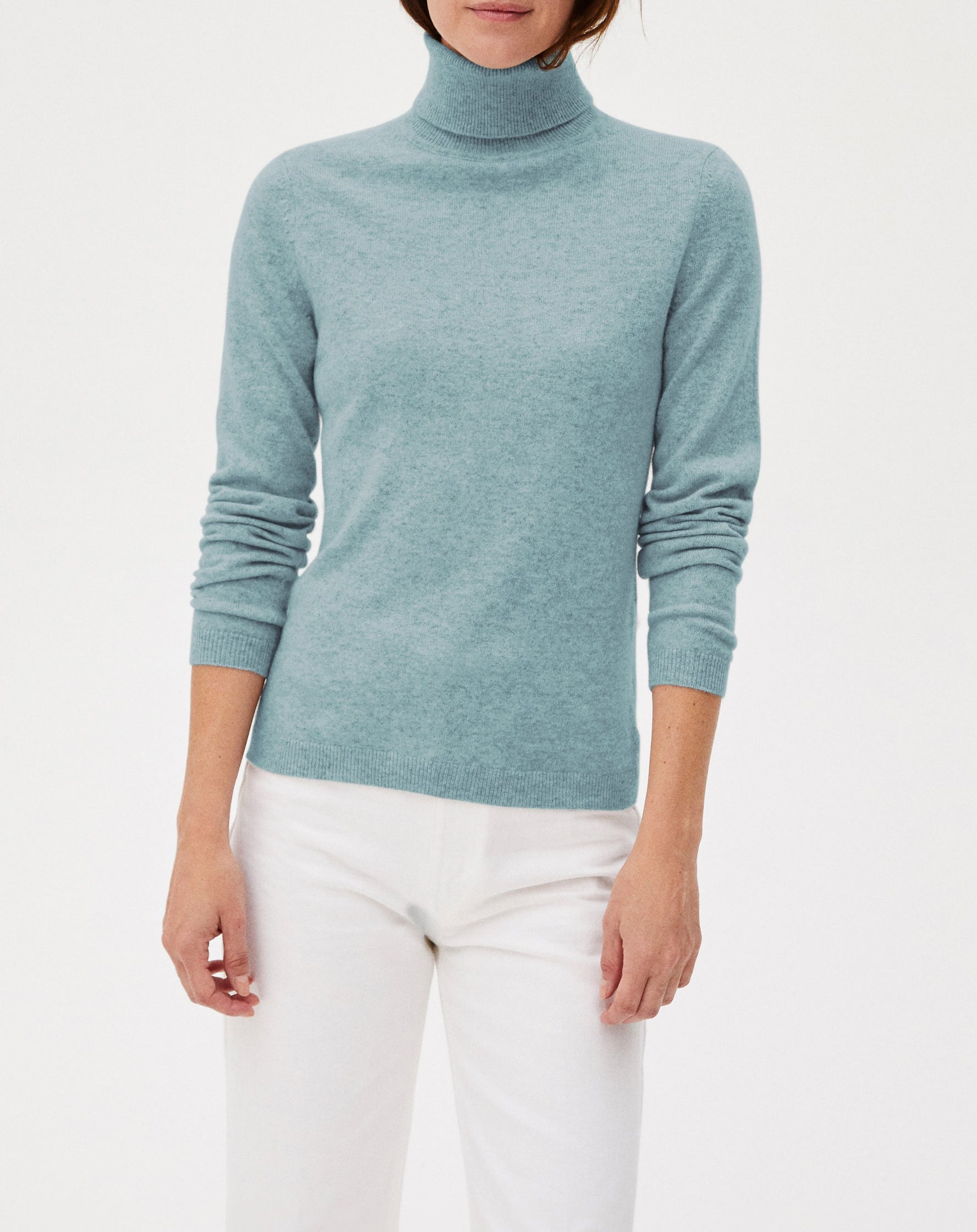 Pull col roulé cintré en cachemire - Epicéa