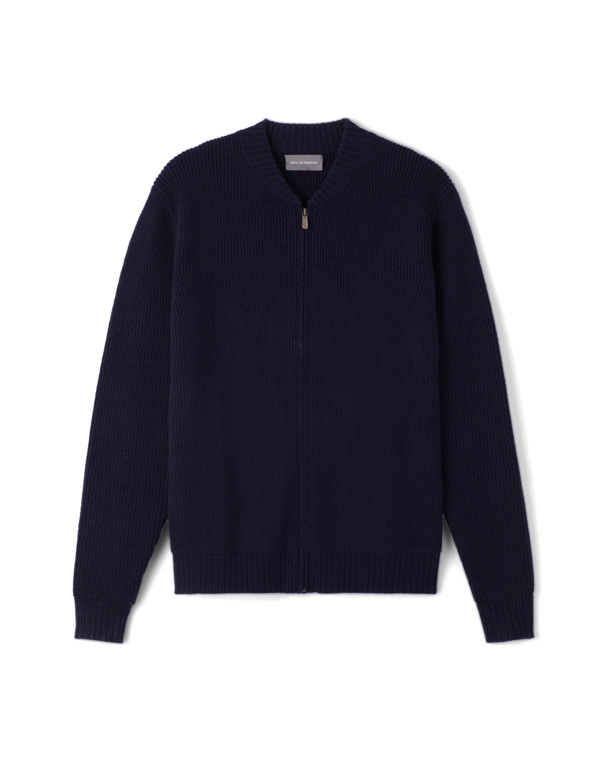 Blouson Zippé Côtes Perlées - Marine