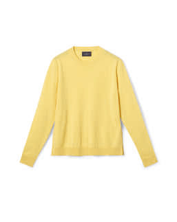 Pull Col Rond Ample - Jaune Buvard