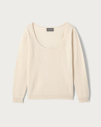 Col Danseuse Cintré Lignes Pointelle - Cream