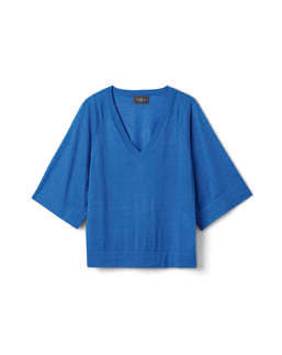 Pull V Kimono - Bleu Brunnera