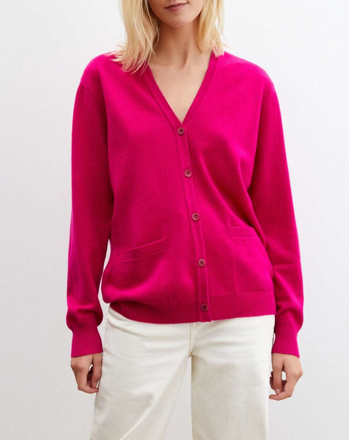 Classic cashmere cardigan - Chalk Grey