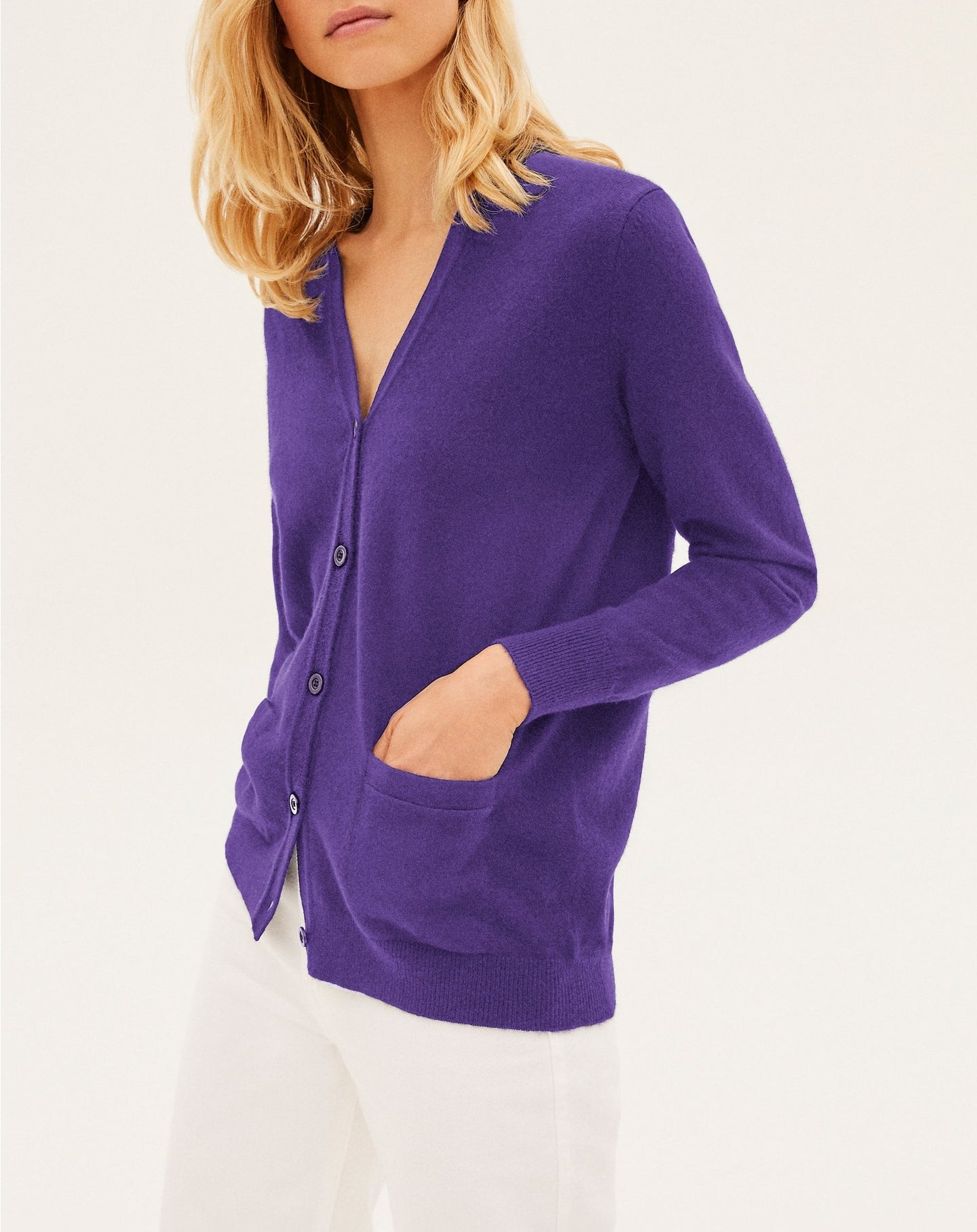 Classic cashmere cardigan - Crocus