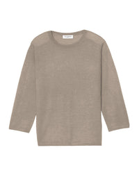 Pull ultrafin manches 3/4 en cachemire et soie - Beige Jupiter