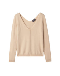 RECO100Pull V Cintré Col À Même Finitions Nervures Verticales - Camomille