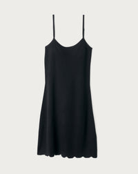 Robe À Bretelles Ultrafin Finition Fantaisie - Noir
