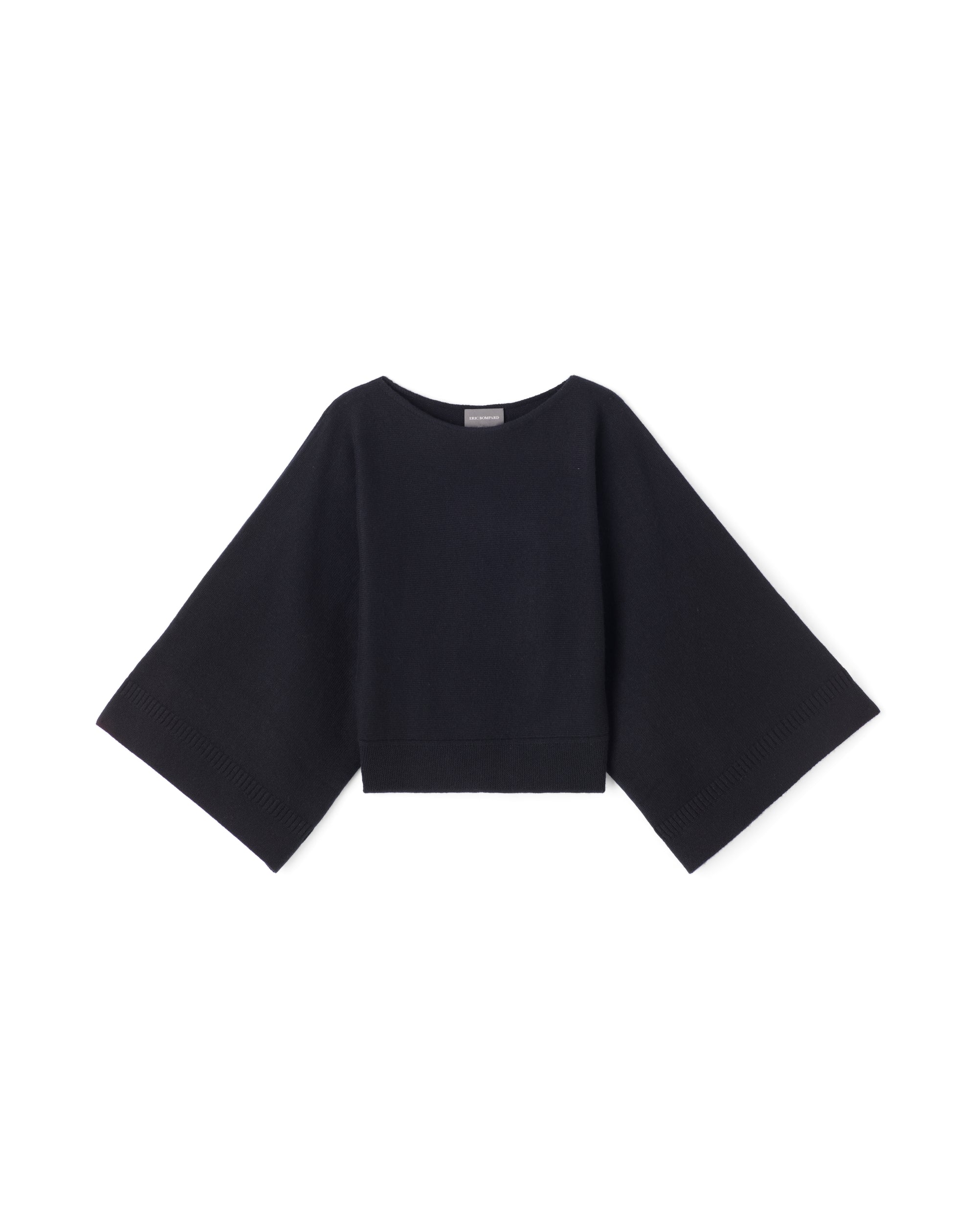 Ras De Cou Col Bateau Manches Kimono - Noir