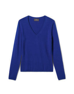 Pull V Cintré Classique - Bleu Delphinium