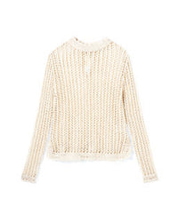 Col Rond Crochet En Soie Et Lin - Naturel