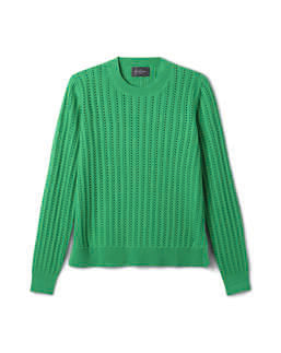 Pull Col Rond Pointelle - Vert Tupper