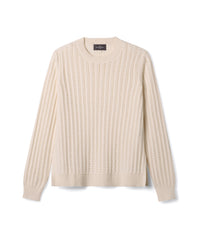 Pull Col Rond Pointelle - Naturel