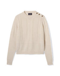 Pull Col Rond Guernesey - Naturel