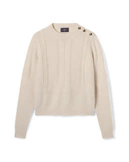 Pull Col Rond Guernesey - Naturel