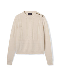 Pull Col Rond Guernesey - Naturel