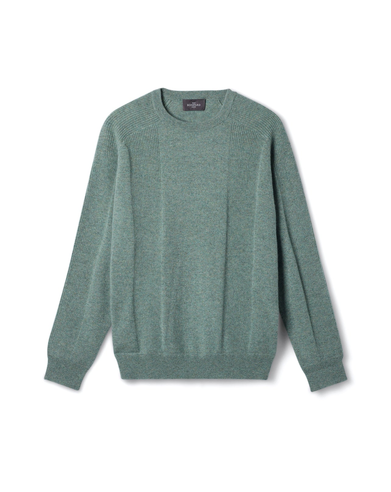 Pull Col Rond Détails En Côtes - Feuille