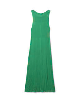 Robe Plissée Col Bateau - Vert Tupper
