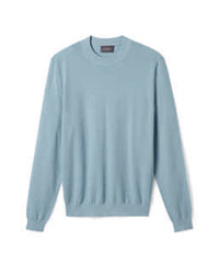 Pull Col Rond Ultrafin Guernesey - Bleu Glaz