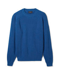 Pull Col Rond À Côtes Anglaises - Bleu Brunnera