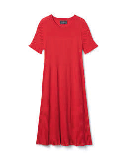Robe Courte Évasée Plissée - Rose Festival