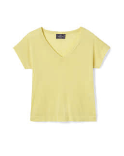 T-Shirt Col V - Jaune Buvard