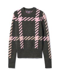 Pull Col Rond Jacquard Maxi Tartan - Chasse