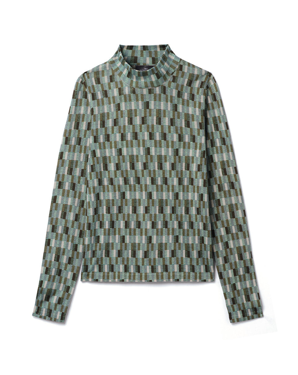 Pull Col Montant Ultrafin Imprimé - Marlow