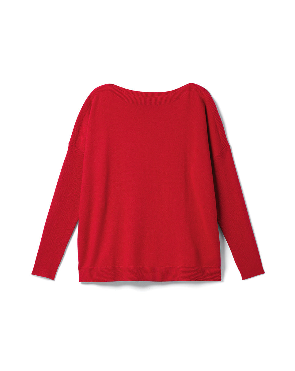 Pull Col Bateau Oversize - Garnet